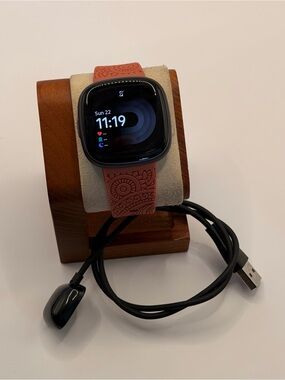 Fitbit Versa 4, Tested, Charger Included, Black Case & New Band